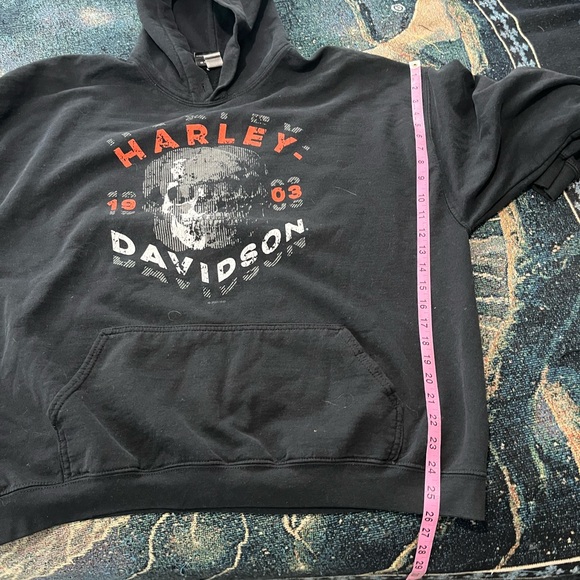 Harley-Davidson Skull Hoodie 2XL Eagle’s Nest Lathrop CA Black Biker Sweatshirt - Picture 13 of 15